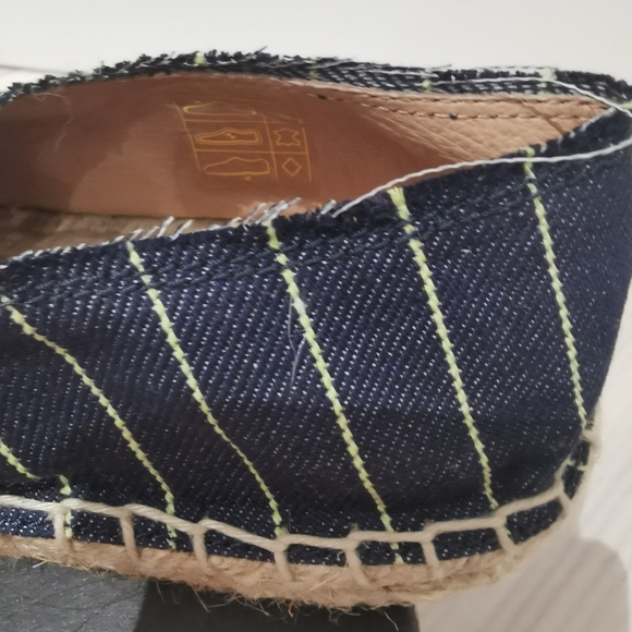 J. Crew striped canvas denim lace up espadrilles - Picture 4 of 8